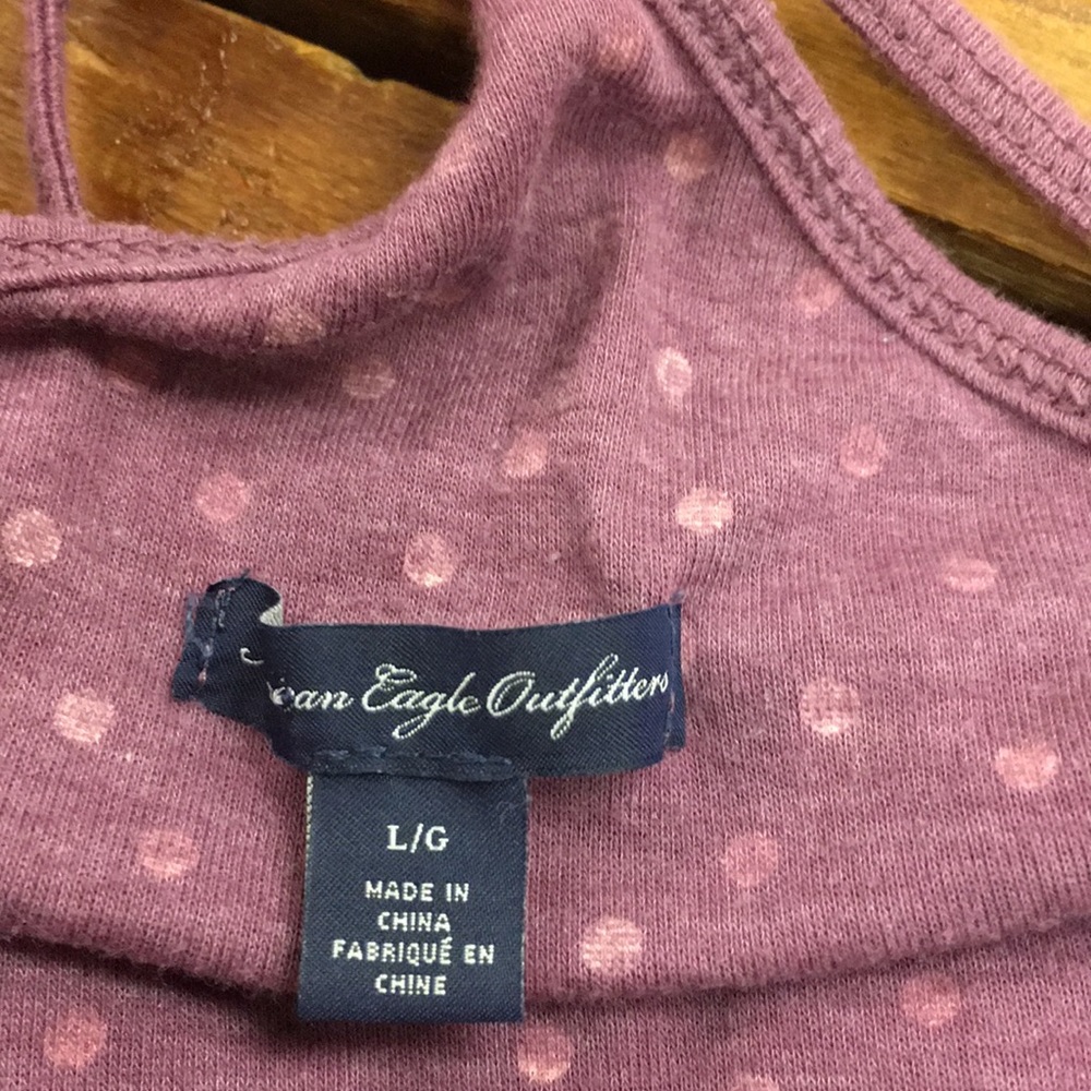 American Eagle Polka Dot Racer Back Sz L - Picture 5 of 5